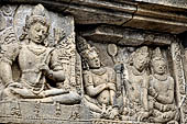 Prambanan - Candi Lara Jonggrang, the Shiva Temple, panels with reliefs of lokapala (dikpala) the protectors of the directions. 